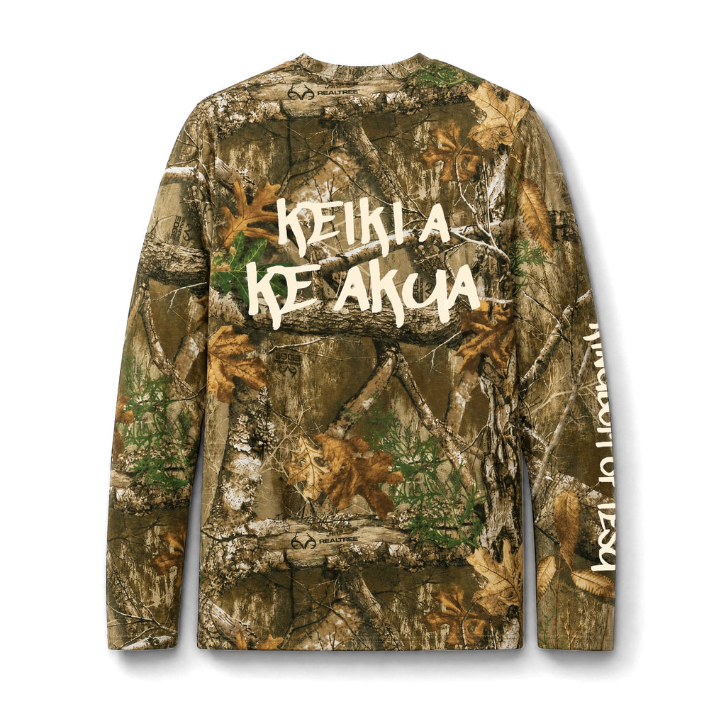 "Keiki A Ke Akua" — Child of God | Kingdom of Iesu Camo Long Sleeve Tee