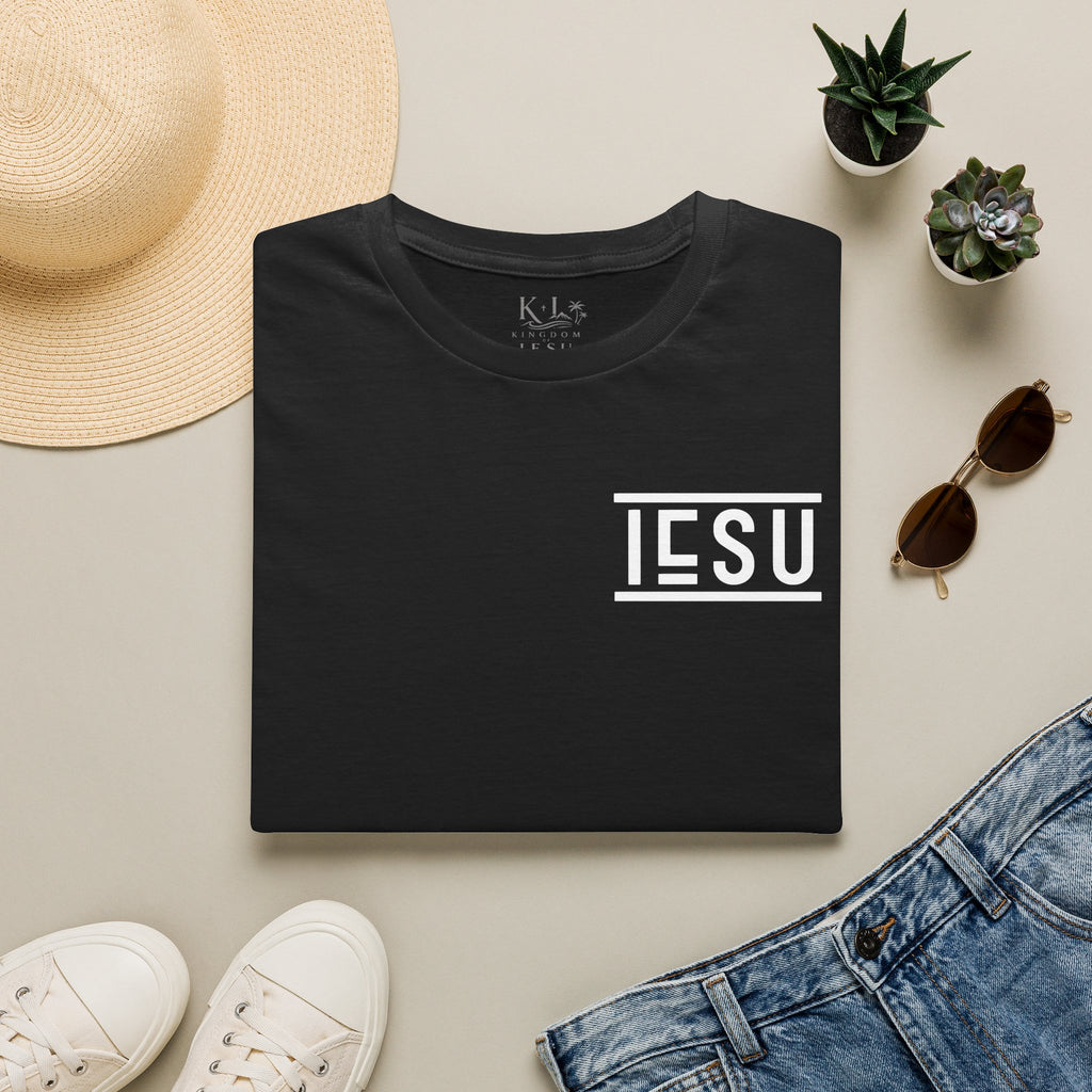 "IESU Tee — Minimal Back Print with Left Chest Logo | Kingdom of Iesu"