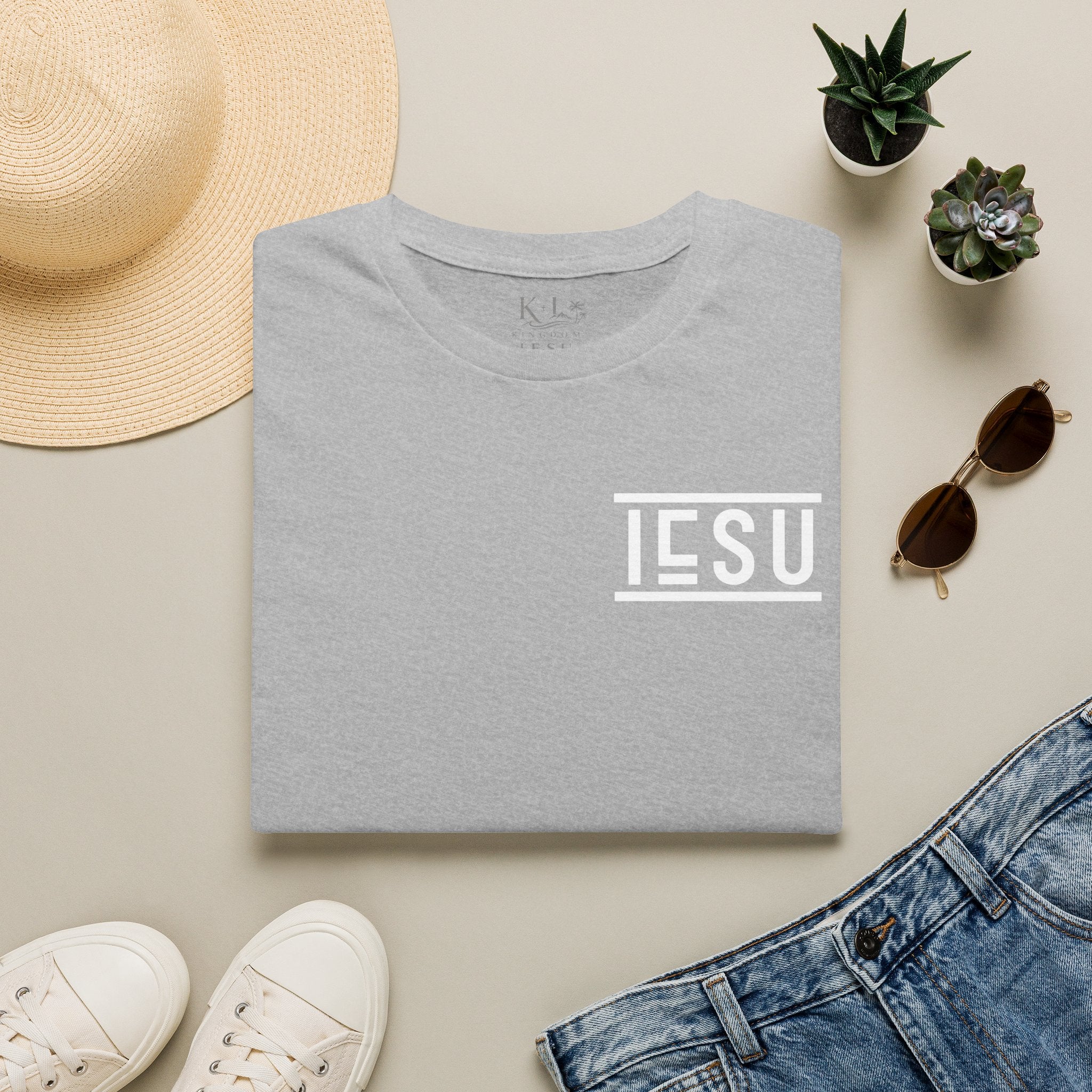 "IESU Tee — Minimal Back Print with Left Chest Logo | Kingdom of Iesu"