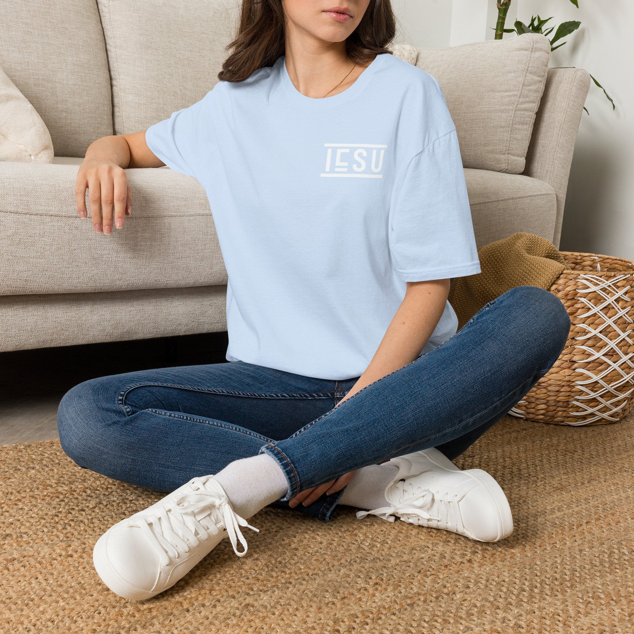 "IESU Tee — Minimal Back Print with Left Chest Logo | Kingdom of Iesu"