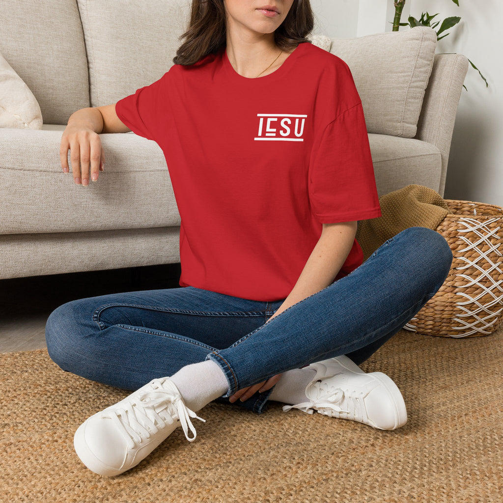"IESU Tee — Minimal Back Print with Left Chest Logo | Kingdom of Iesu"