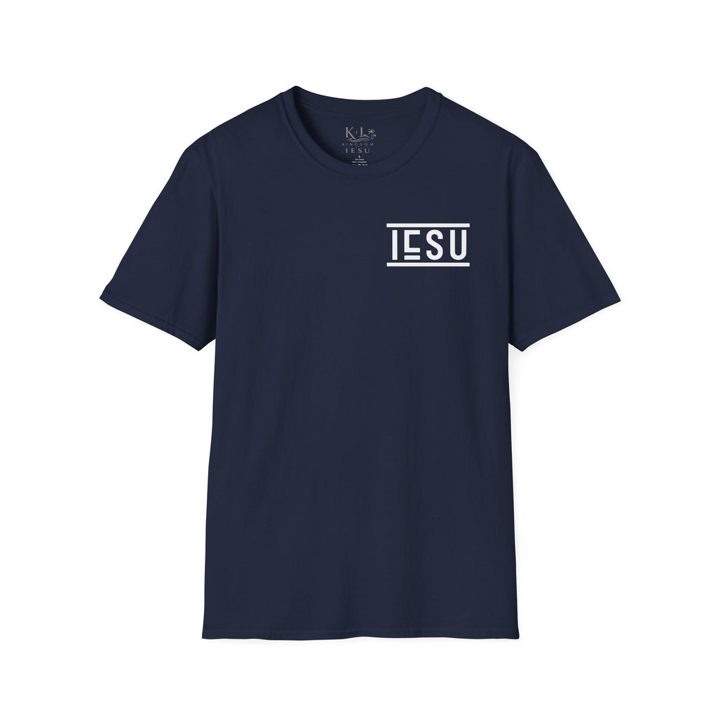 "IESU Tee — Minimal Back Print with Left Chest Logo | Kingdom of Iesu"