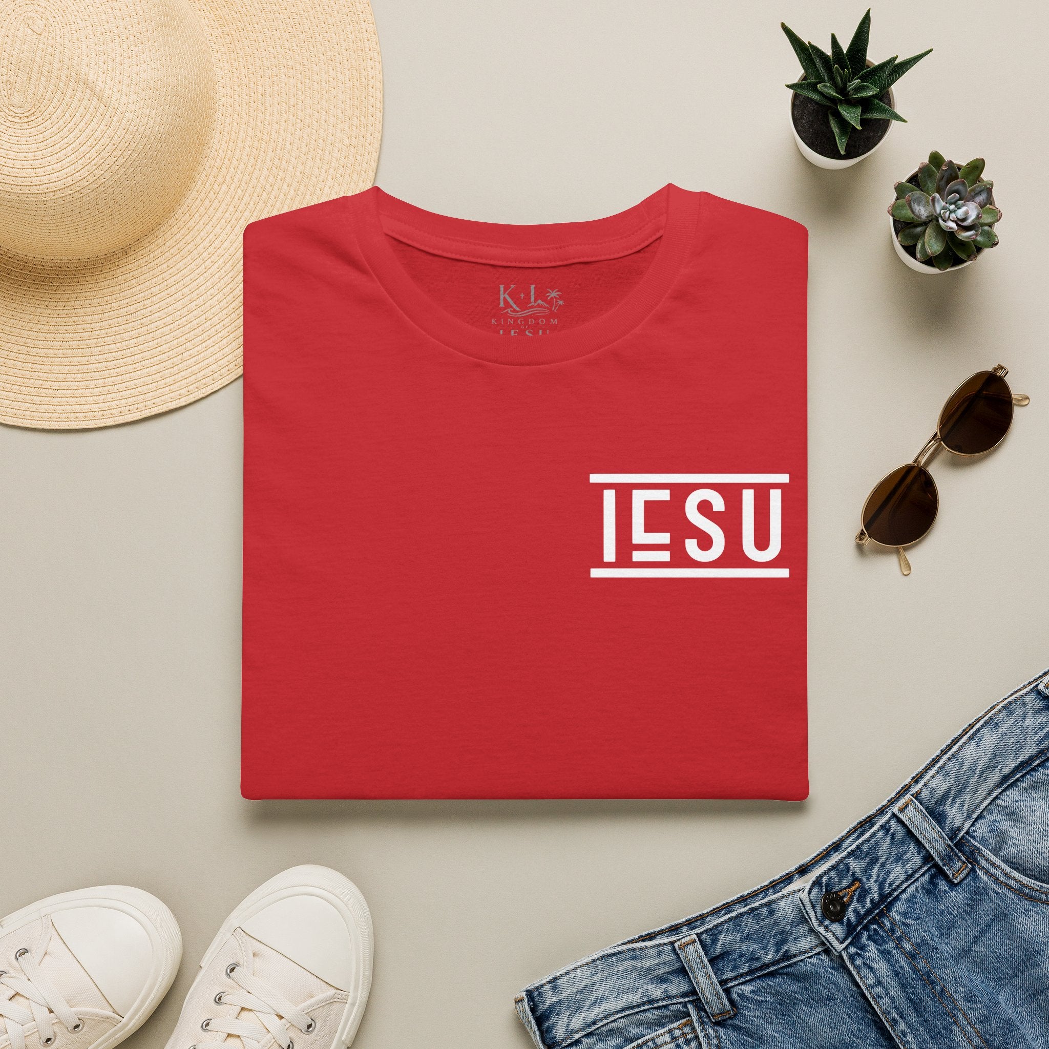 "IESU Tee — Minimal Back Print with Left Chest Logo | Kingdom of Iesu"