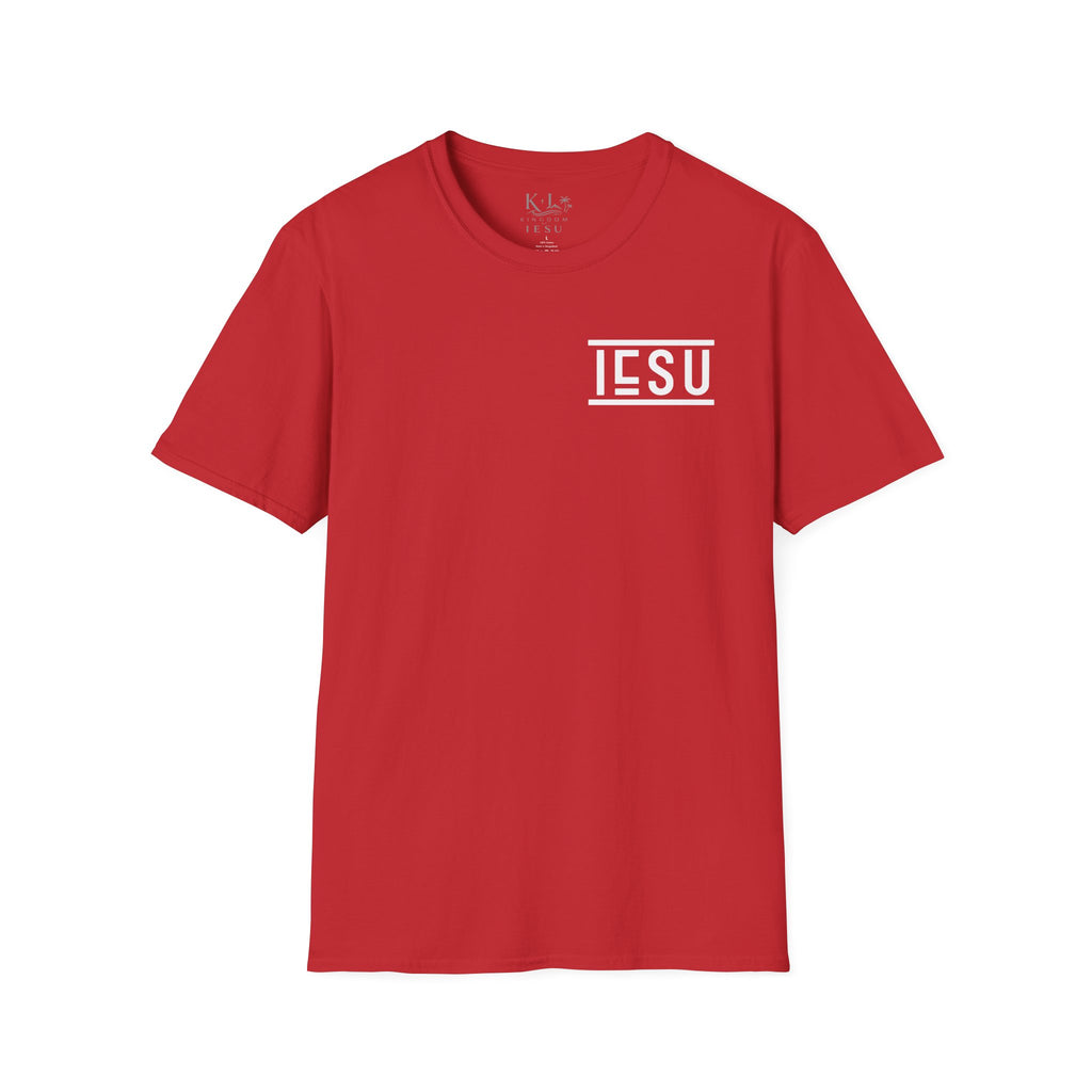 "IESU Tee — Minimal Back Print with Left Chest Logo | Kingdom of Iesu"