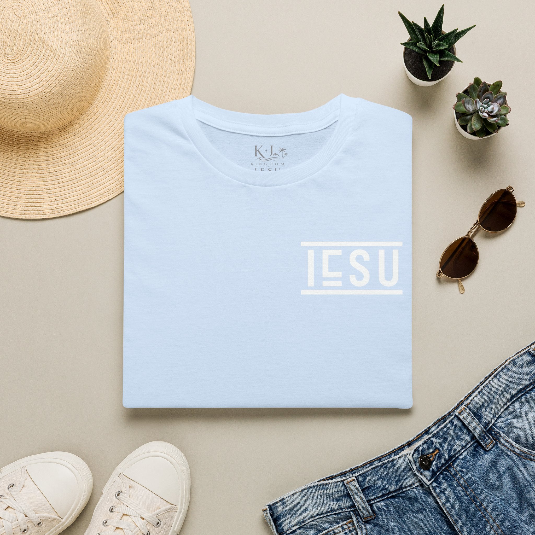 "IESU Tee — Minimal Back Print with Left Chest Logo | Kingdom of Iesu"