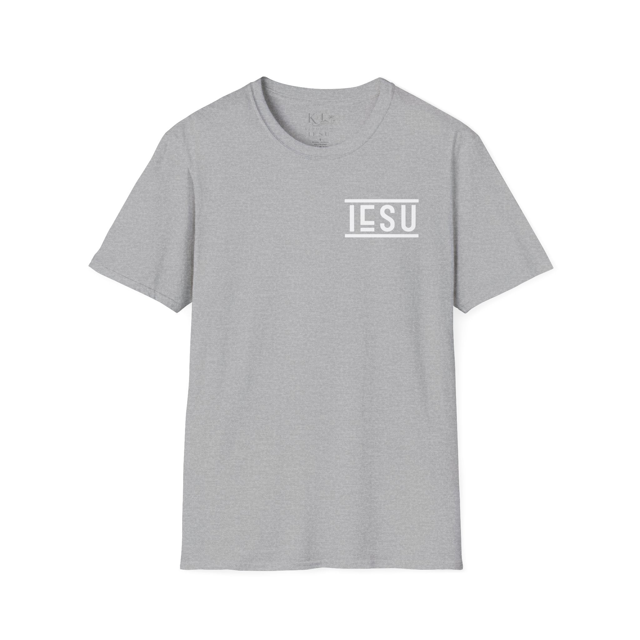 "IESU Tee — Minimal Back Print with Left Chest Logo | Kingdom of Iesu"