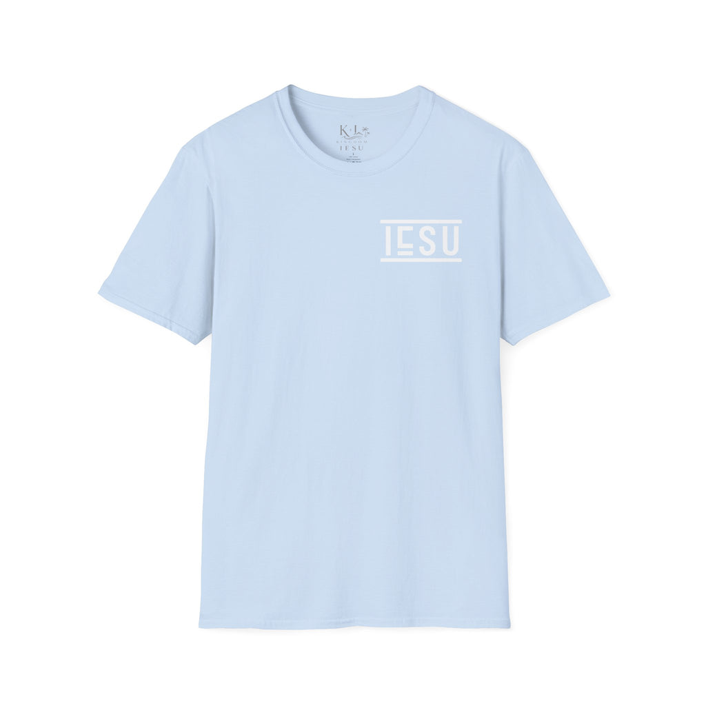 "IESU Tee — Minimal Back Print with Left Chest Logo | Kingdom of Iesu"