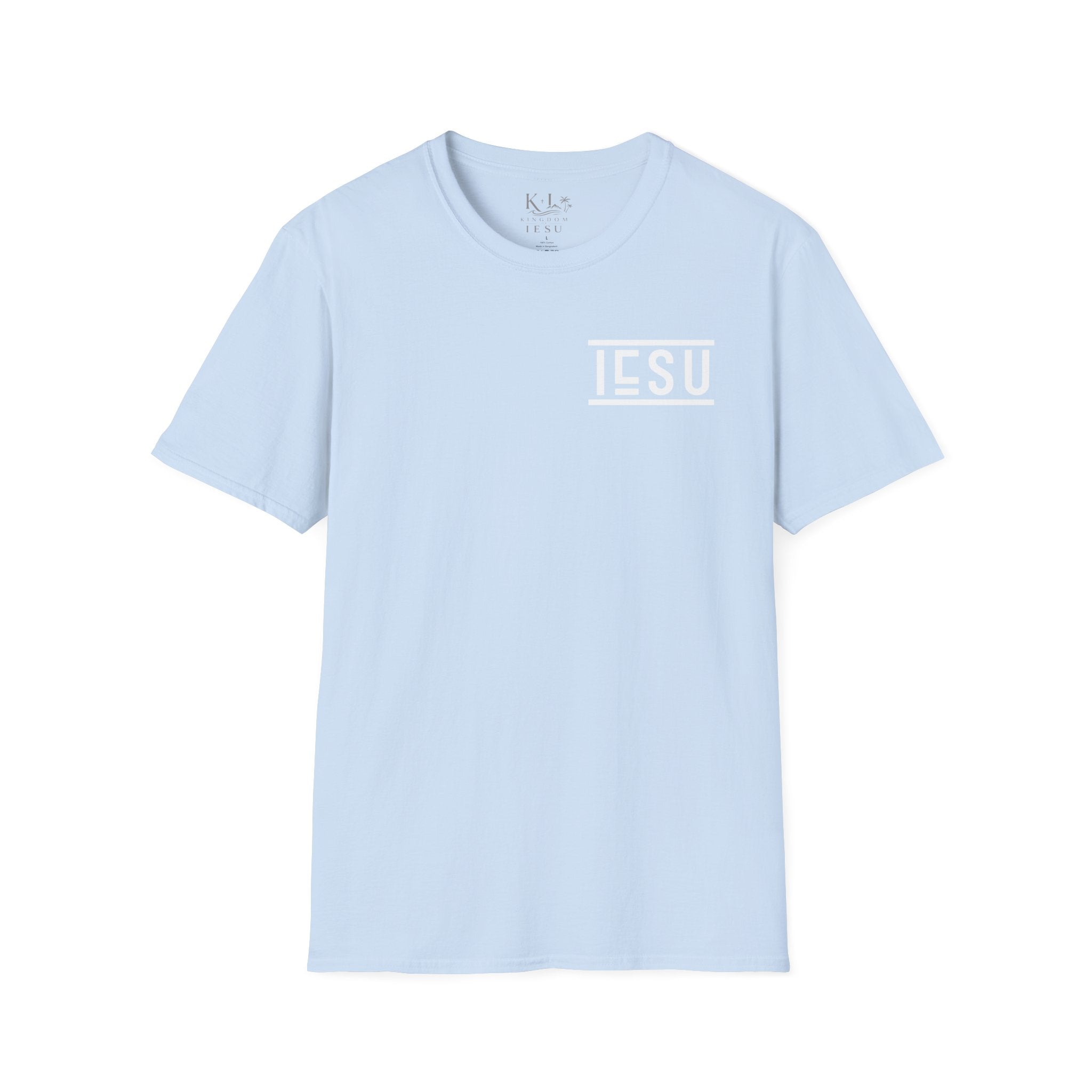 "IESU Tee — Minimal Back Print with Left Chest Logo | Kingdom of Iesu"