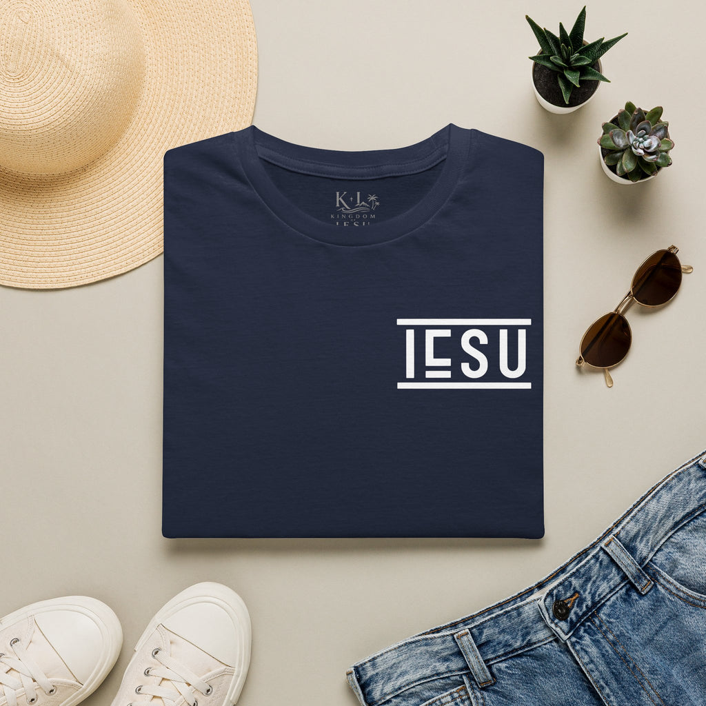"IESU Tee — Minimal Back Print with Left Chest Logo | Kingdom of Iesu"