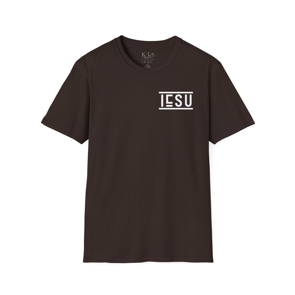 "IESU Tee — Minimal Back Print with Left Chest Logo | Kingdom of Iesu"