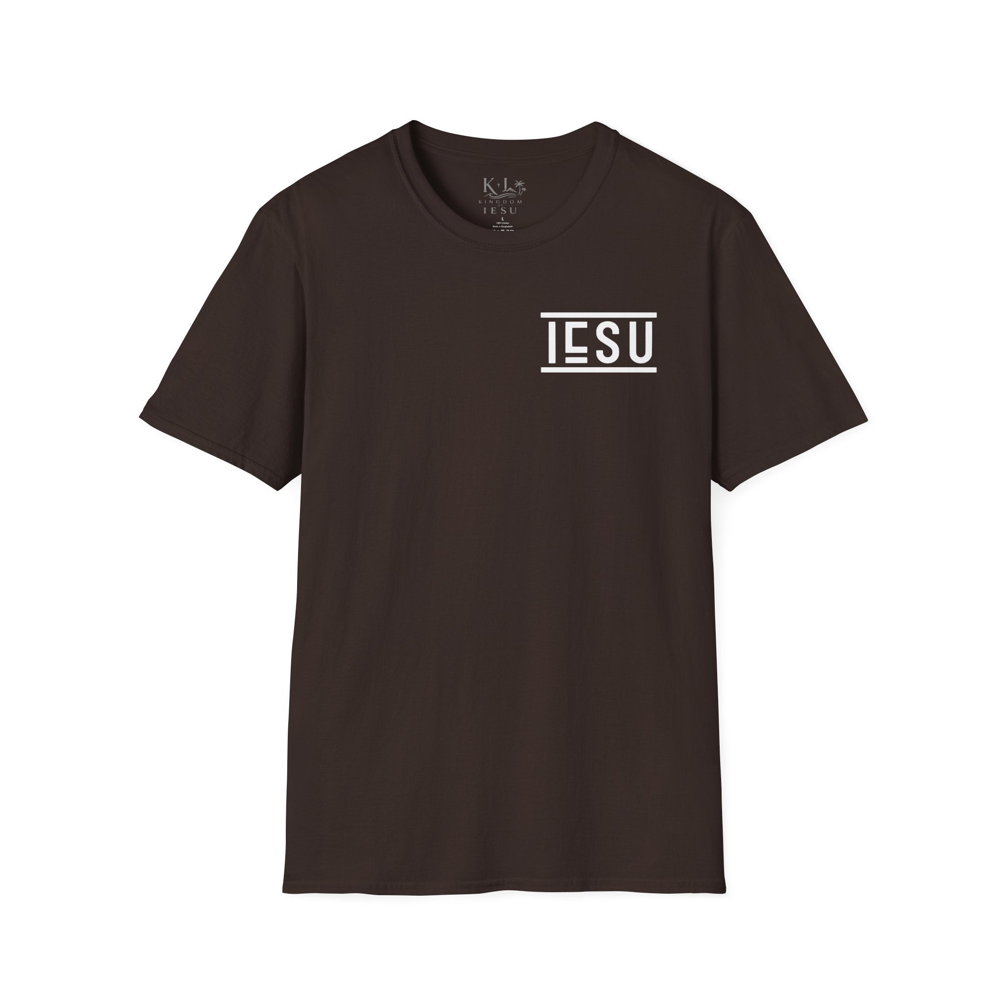 "IESU Tee — Minimal Back Print with Left Chest Logo | Kingdom of Iesu"