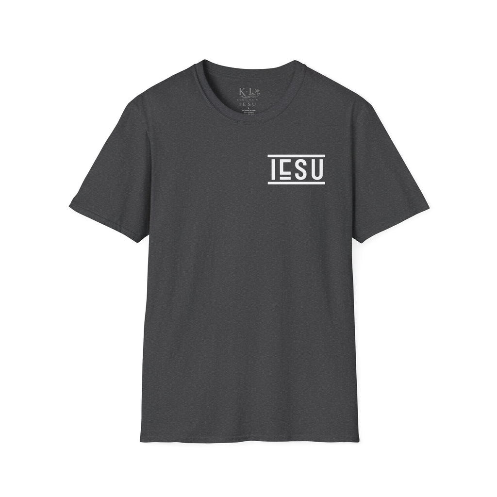 "IESU Tee — Minimal Back Print with Left Chest Logo | Kingdom of Iesu"