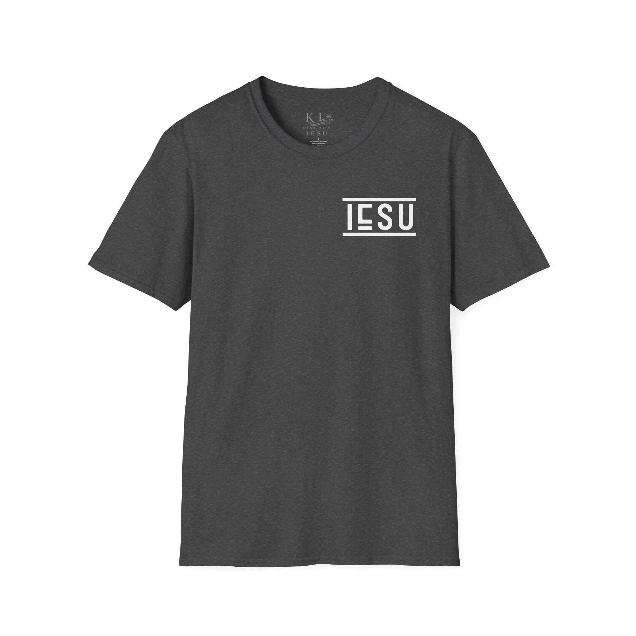 "IESU Tee — Minimal Back Print with Left Chest Logo | Kingdom of Iesu"