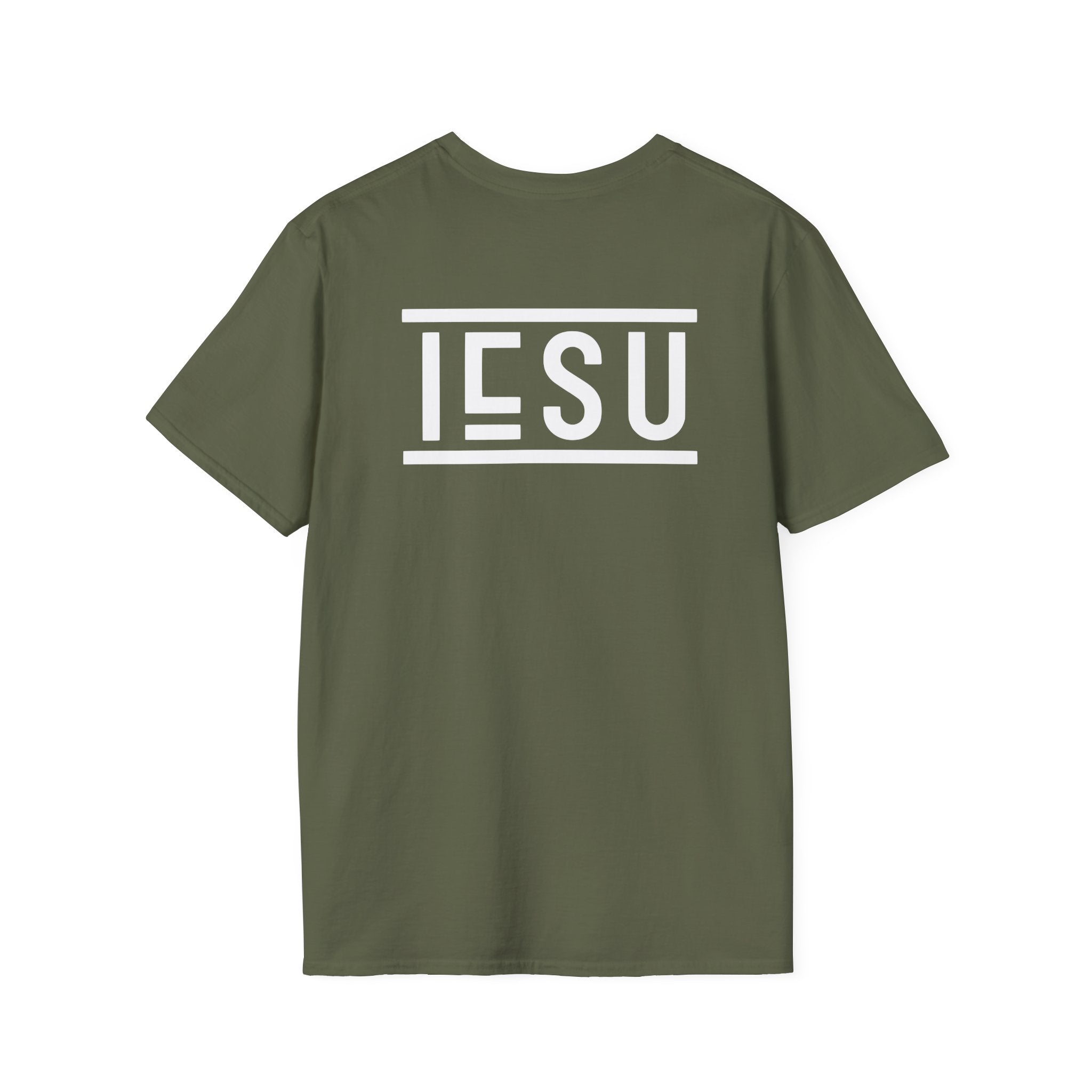 "IESU Tee — Minimal Back Print with Left Chest Logo | Kingdom of Iesu"