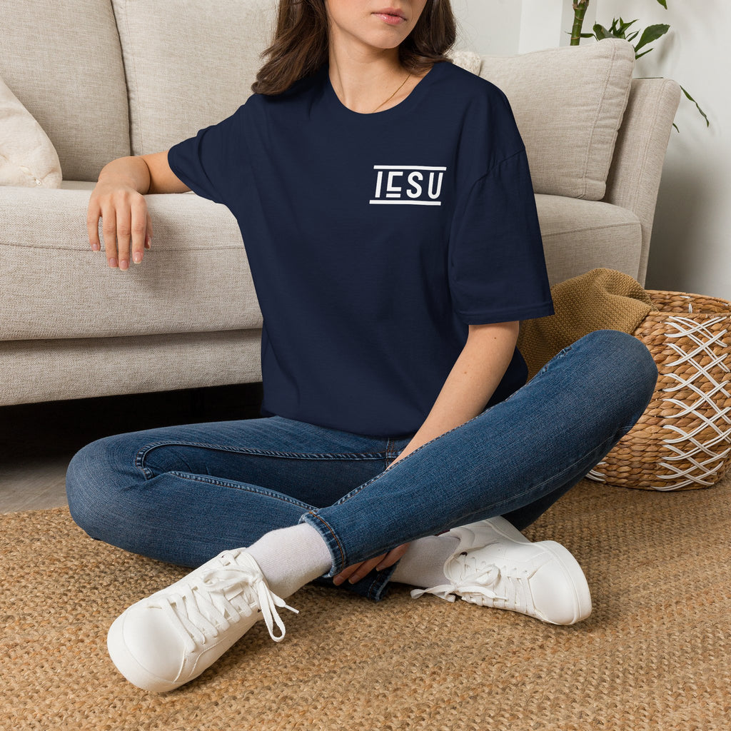 "IESU Tee — Minimal Back Print with Left Chest Logo | Kingdom of Iesu"